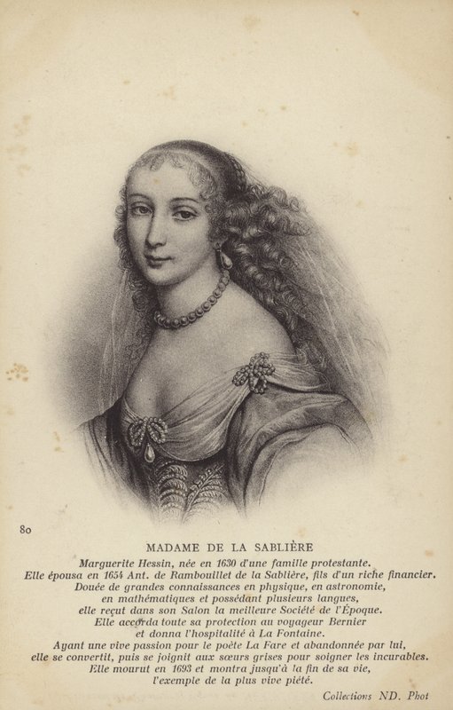 Marguerite de la Sabliere (c1640-1693), Franse saloniste (litho) door French School