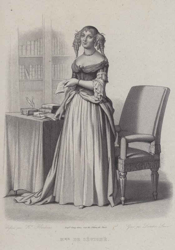 Marie de Rabutin-Chantal, markiezin de Sevigne, Franse schrijfster (gravure) door French School