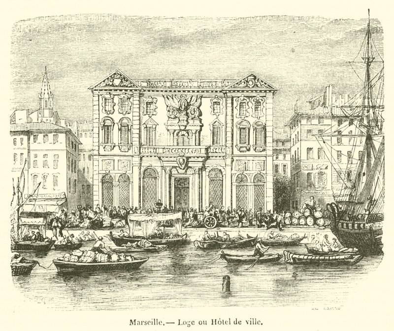 Marseille, Stadhuis (gravure) door French School
