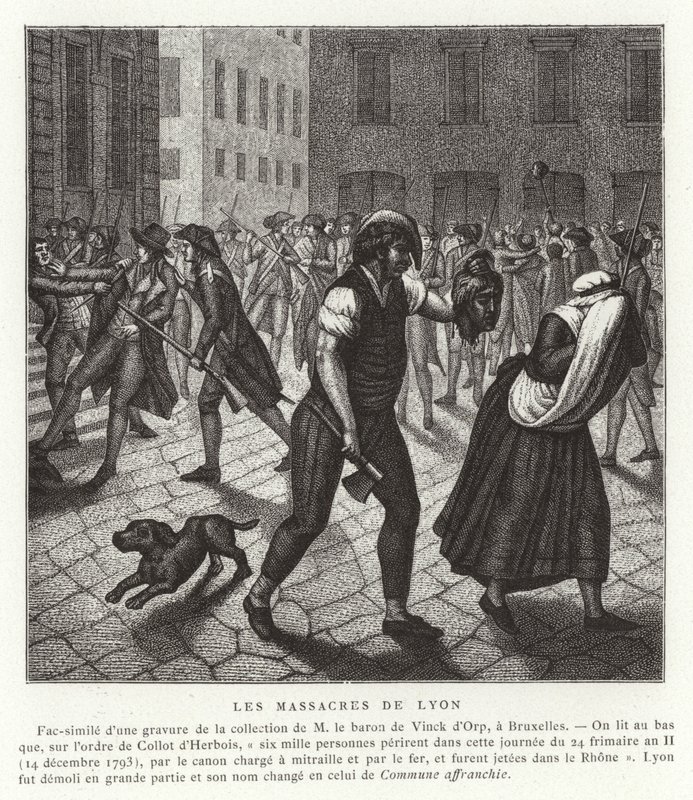 Bloedbaden in Lyon, Franse Revolutie, december 1793 door French School