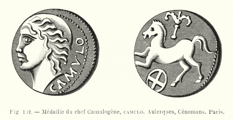 Medaillon van de leider Camulogene, Camulo, Aulerques, Cenomans, Parijs door French School