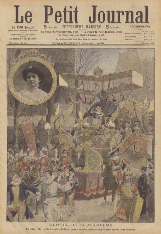 Mid-Lent processie in Parijs (kleurenlitho) door French School
