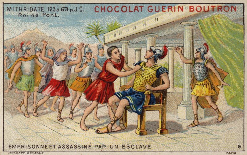 Mithridates VI van Pontus gevangen en vermoord door een slaaf door French School