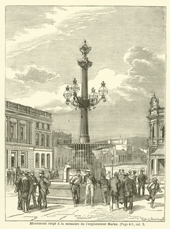 Monument ter nagedachtenis van de ontdekkingsreiziger Burke door French School