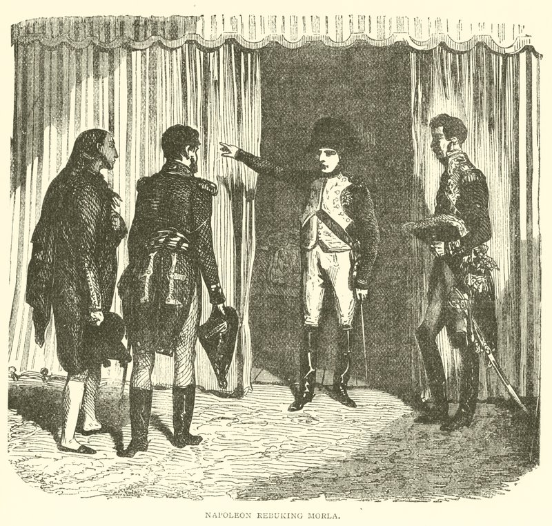 Napoleon berispt Morla (gravure) door French School