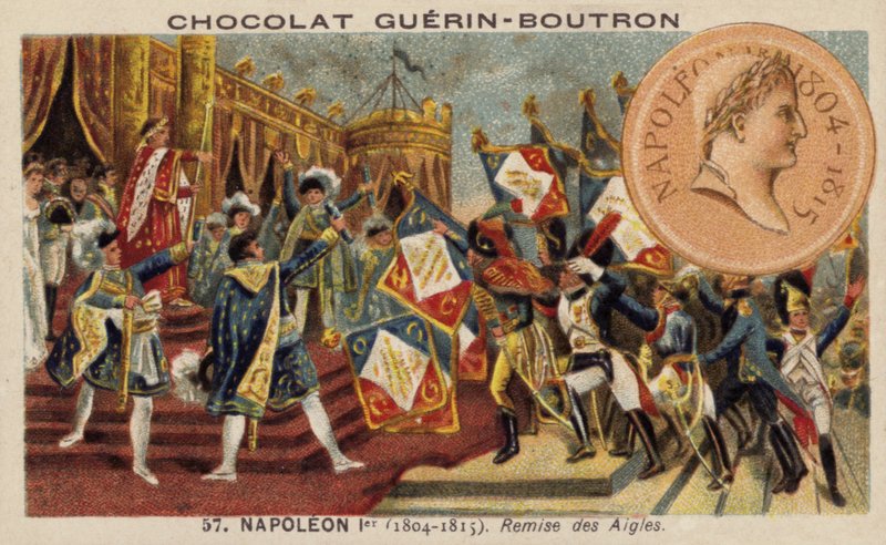 Napoleon en de verdeling van de adelaarstandaarden door French School