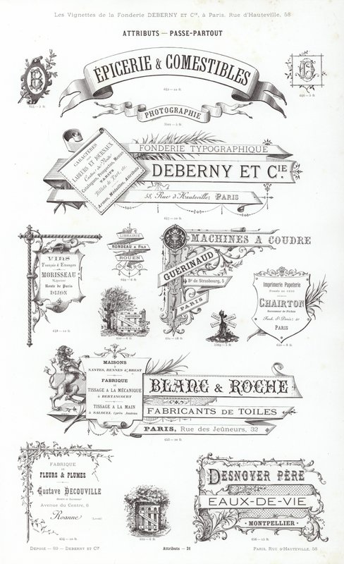 Pagina uit Vignettes Typographiques door French School