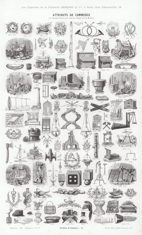 Pagina uit Vignettes Typographiques door French School