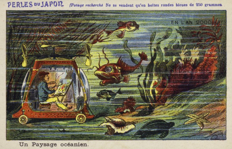 Een onderwaterlandschap schilderen in het jaar 2000 door French School