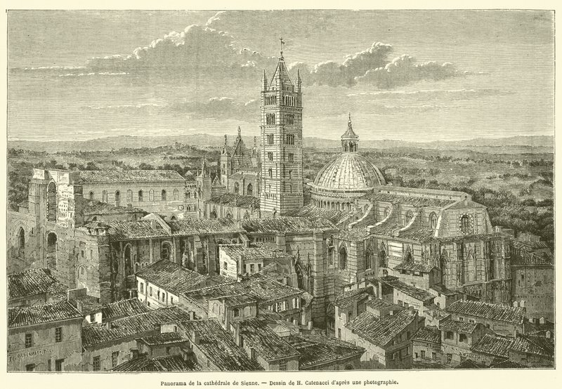 Panorama van de kathedraal van Siena door French School