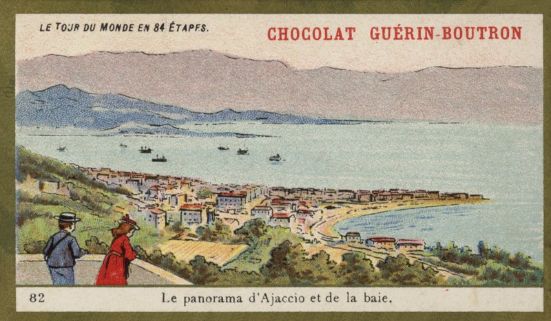 Panorama van Ajaccio en de baai door French School