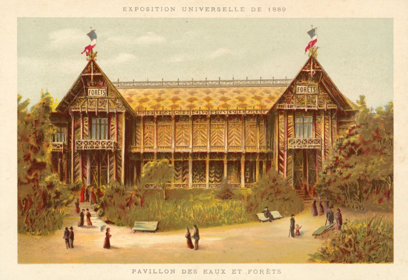 Paviljoen van Wateren en Bossen, Exposition Universelle 1889, Parijs door French School