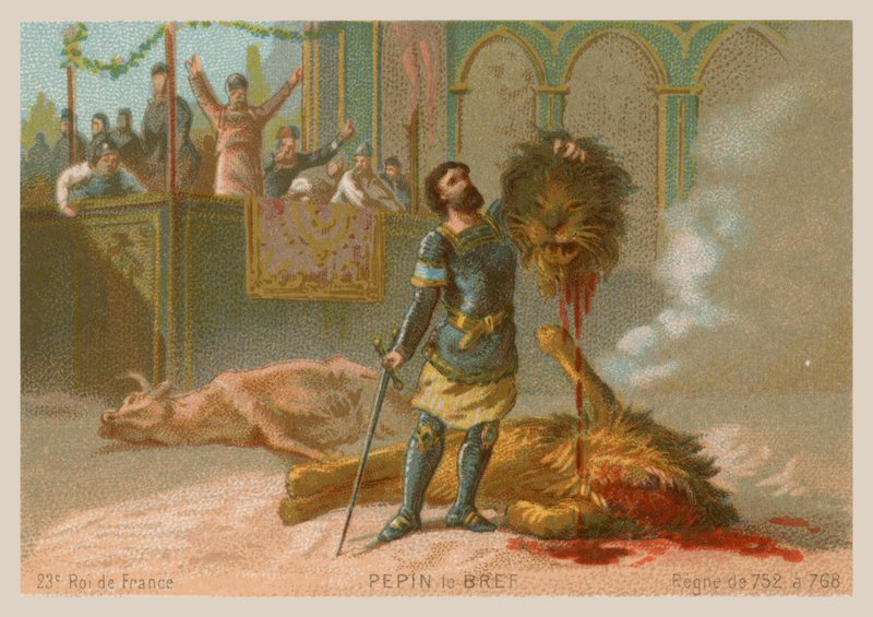 Pepijn de Korte, Koning van Frankrijk (geregeerd van 752-768) door French School