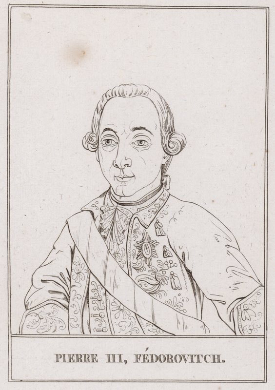 Peter III, tsaar van Rusland (gravure) door French School