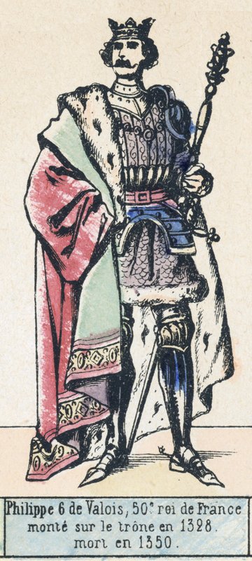 Filips VI van Valois, 50e koning van Frankrijk, besteeg de troon in 1328, stierf in 1350 door French School