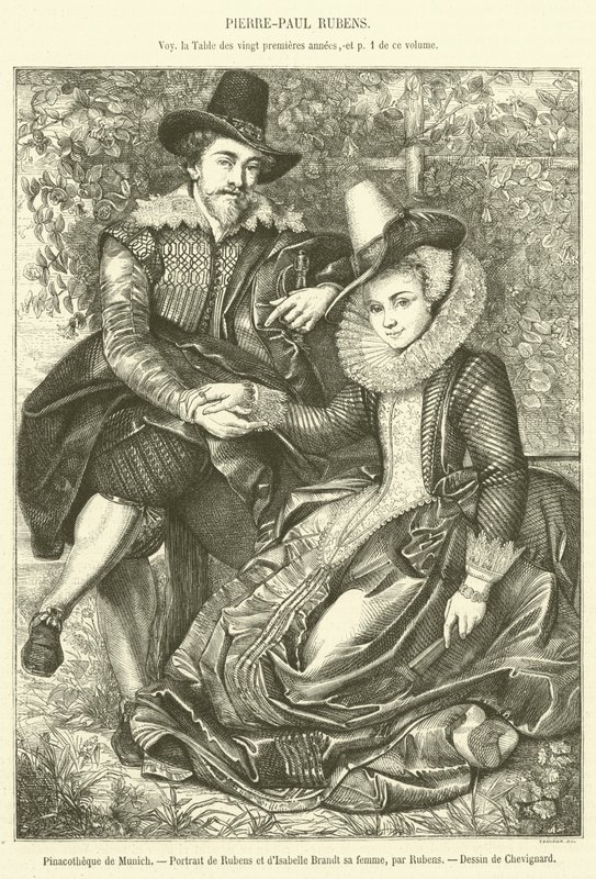 Pinacotheque de Munich, portret van Rubens en Isabelle Brandt zijn vrouw door French School