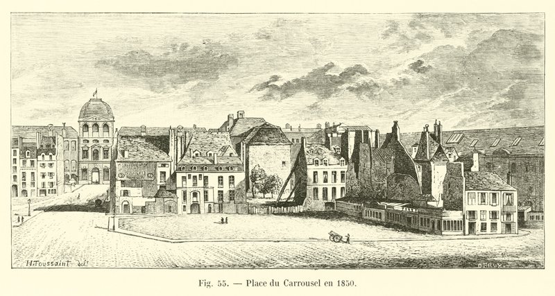 Place du Carrousel in 1850 door French School