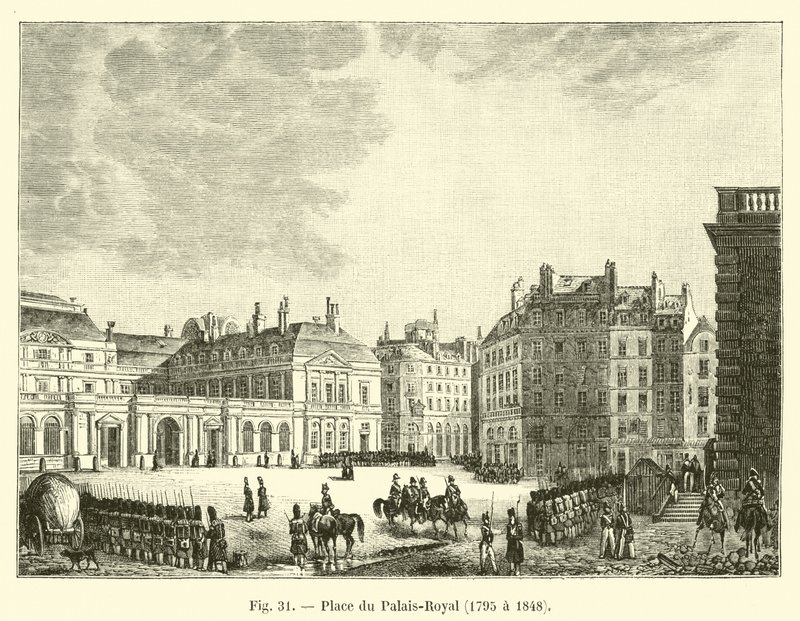 Plein van het Palais-Royal, 1795 tot 1848 door French School