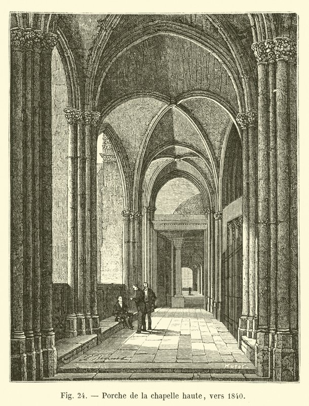 Portaal van de hoge kapel, rond 1840 door French School