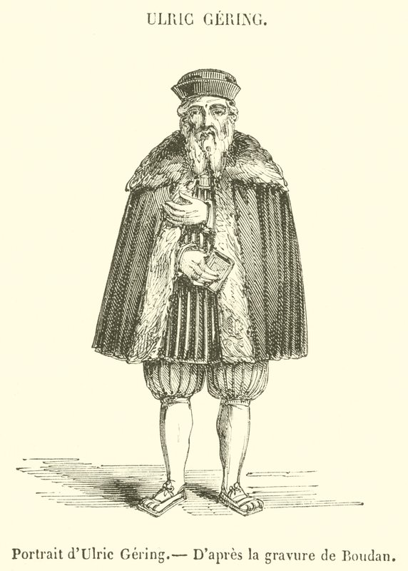 Portret van Ulric Gering (gravure) door French School