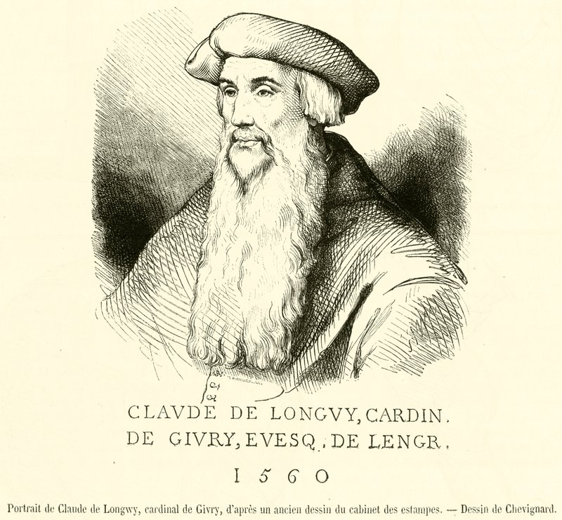 Portret van Claude de Longwy, kardinaal van Givry door French School