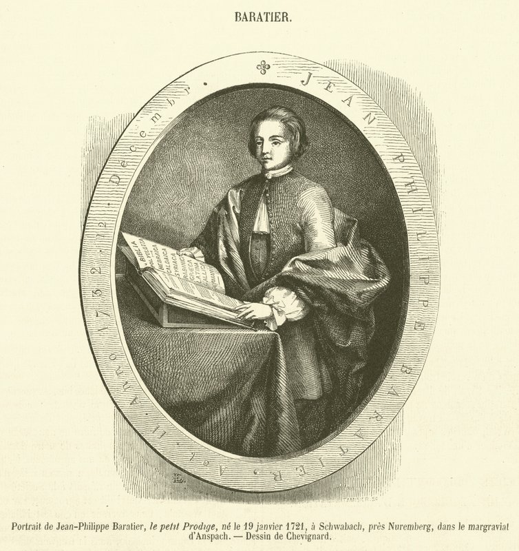 Portret van Jean-Philippe Baratier (gravure) door French School