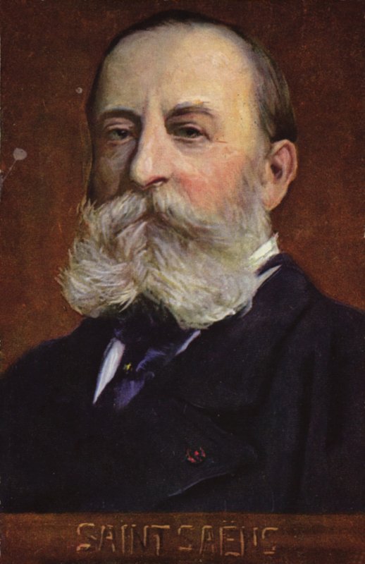 Portret van Camille Saint-Saens (kleurenlitho) door French School