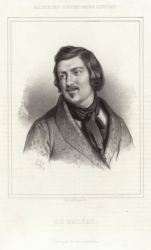 Portret van Honoré de Balzac door French School
