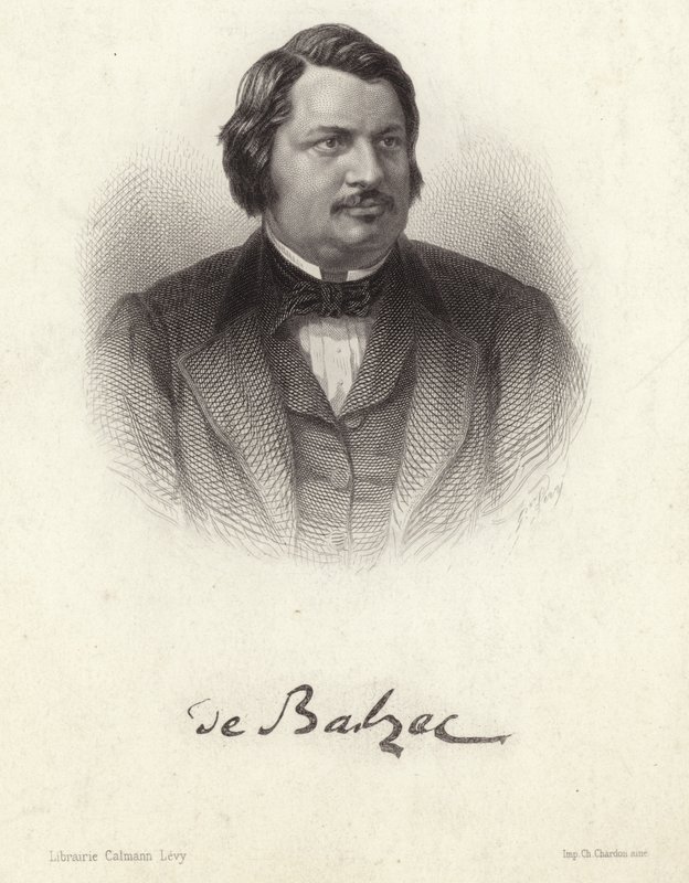 Portret van Honore de Balzac door French School
