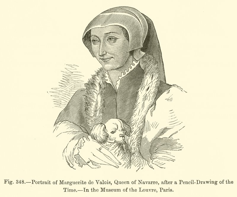 Portret van Marguerite de Valois, Koningin van Navarra door French School