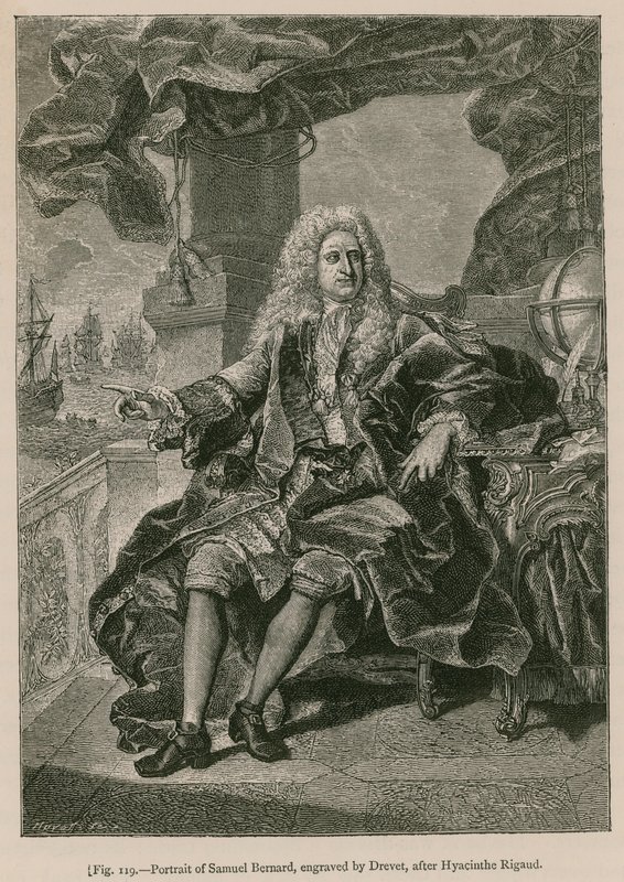 Portret van Samuel Bernard, gegraveerd door Drevet, naar Hyacinthe Rigaud door French School