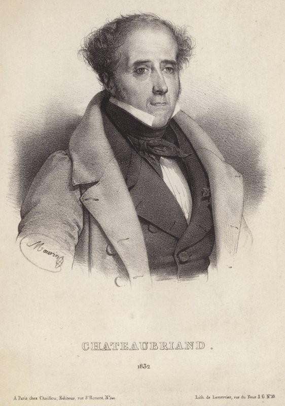 Portret van vicomte de Chateaubriand door French School