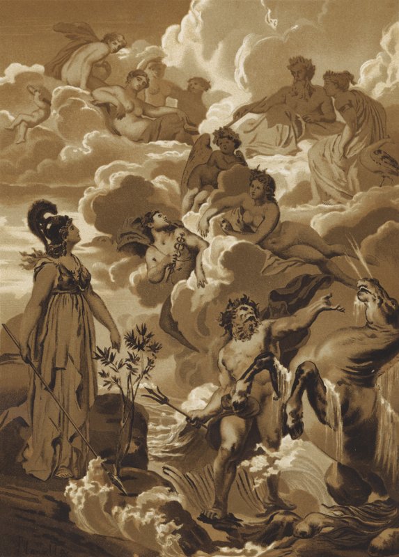 Poseidon en Athena betwisten het recht om Athene te benoemen door French School