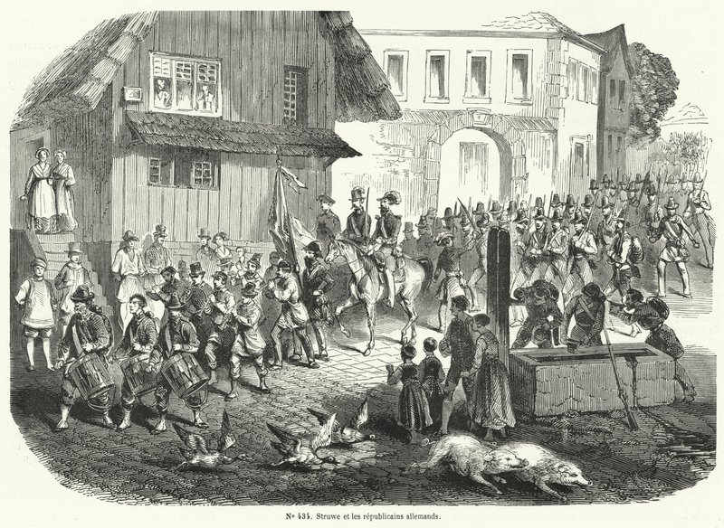 Processie van Gustav Struve en Duitse republikeinen, Revolutie van 1848 door French School