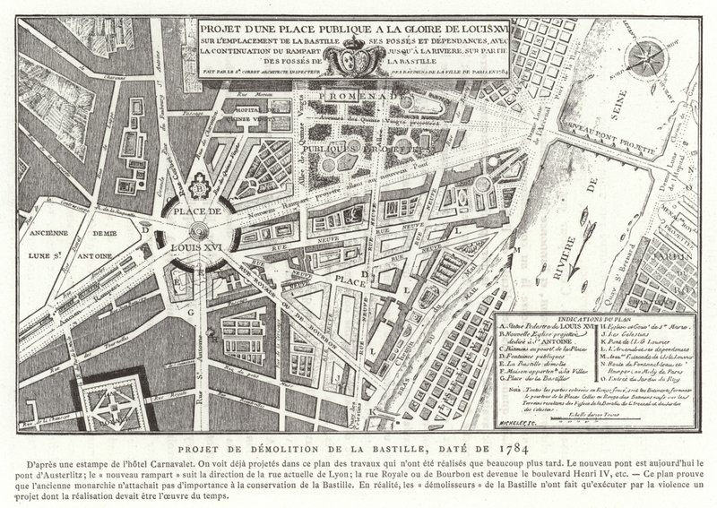 Voorstellen voor een openbaar plein gewijd aan de glorie van Lodewijk XVI van Frankrijk, Parijs, 1784 door French School