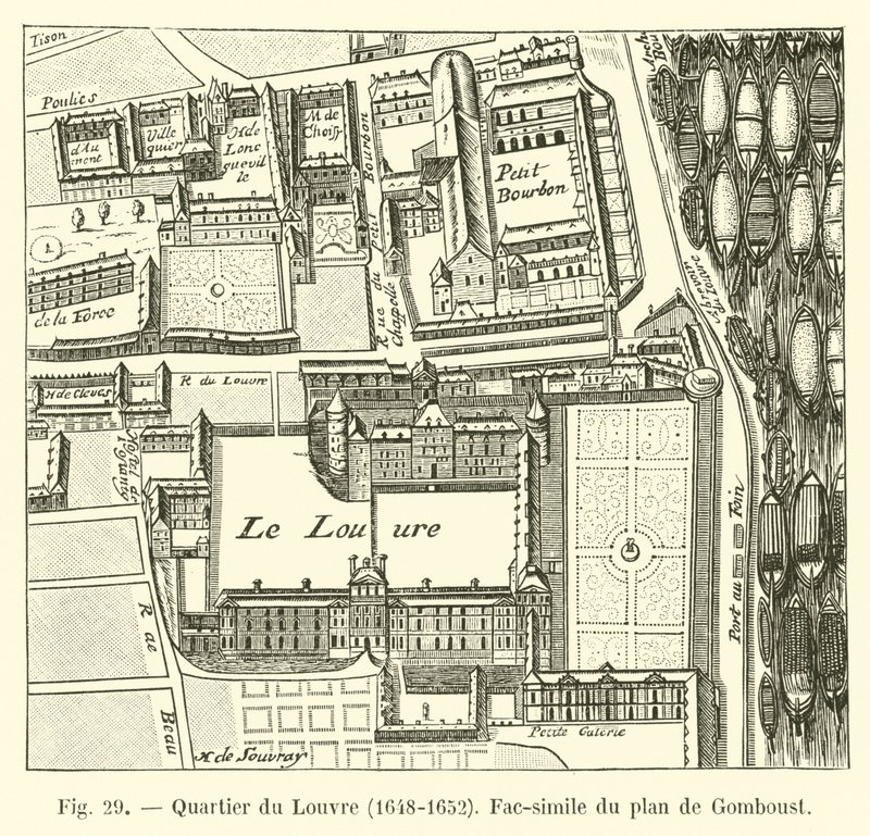 Wijk van het Louvre, 1648-1652, Fac-simile van het plan van Gomboust door French School