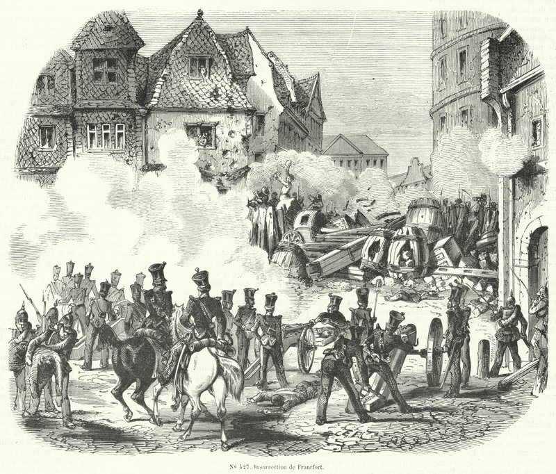 Opstand in Frankfurt, Duitsland, September 1848 door French School