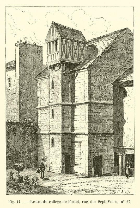 Resten van het college van Fortet, rue des Sept-Voies, nr 27 door French School