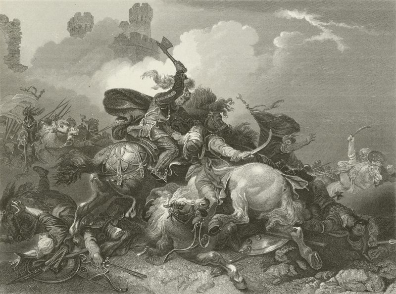 Richard I in Palestina door French School