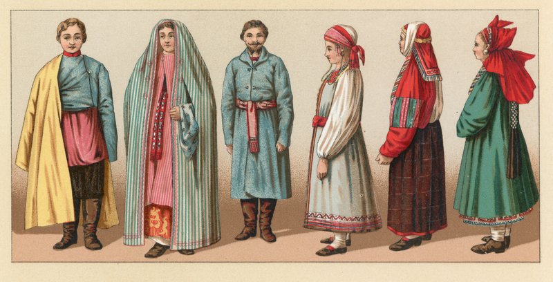 Russisch Kostuum door French School
