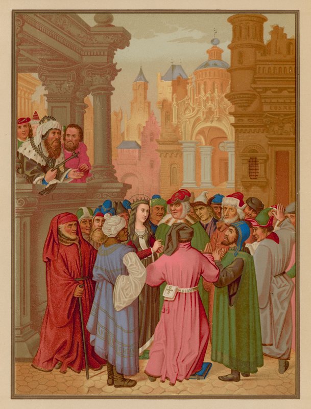 Sint Catharina Omringd door de Doktoren van Alexandrië door French School