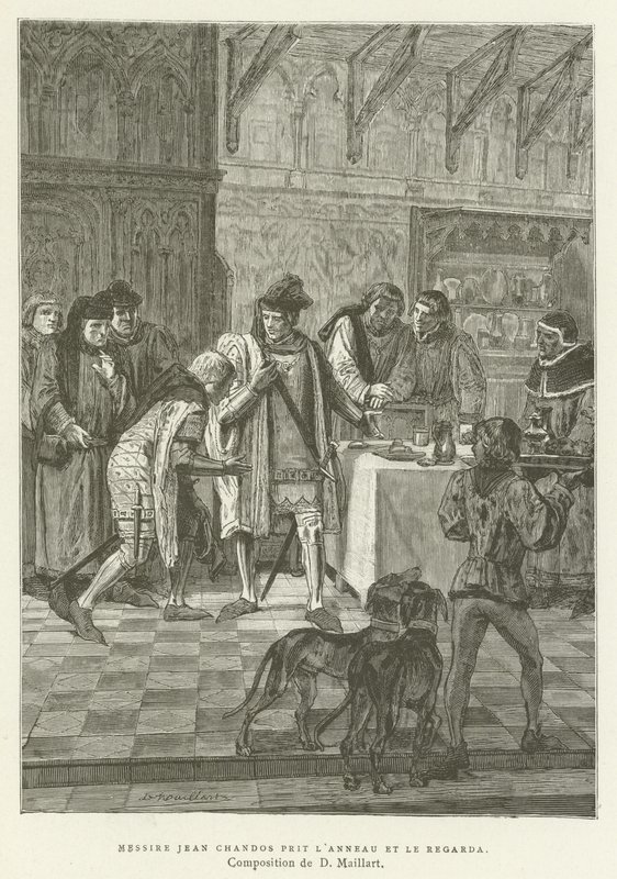 Sir John Chandos nam de ring en bekeek hem door French School