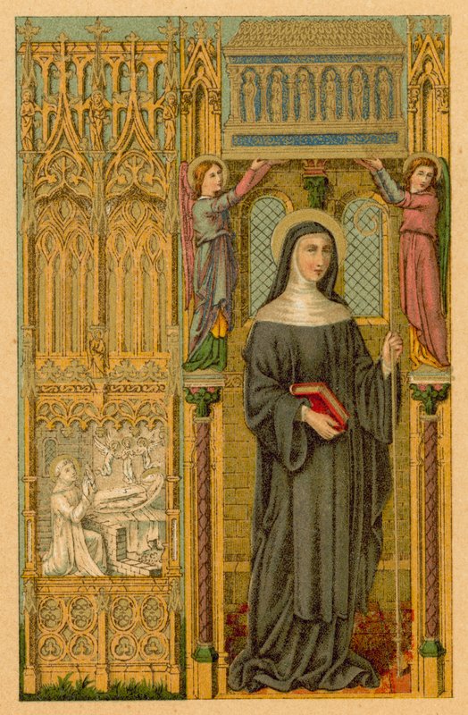 Heilige Scholastica door French School
