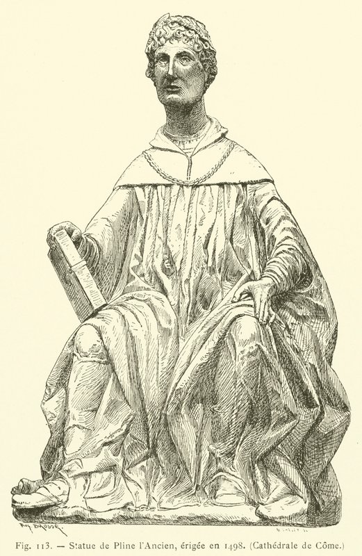 Standbeeld van Plinius de Oudere, opgericht in 1498, Kathedraal van Como door French School
