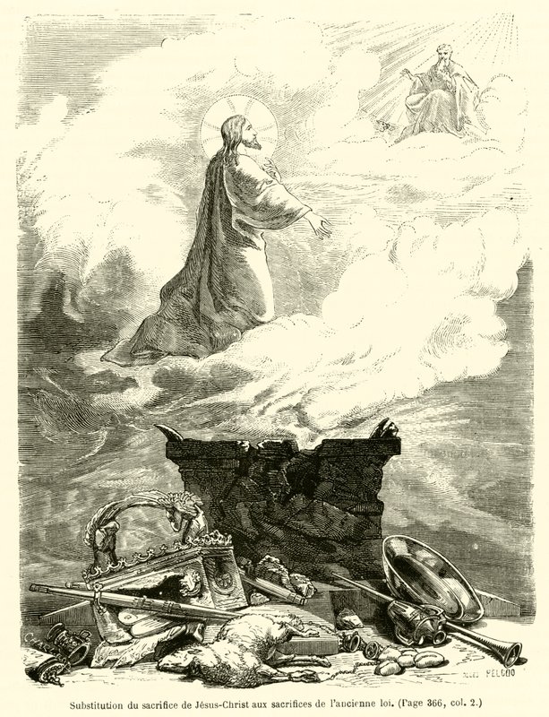 Vervanging van het offer van Jezus Christus voor de offers van de oude wet door French School