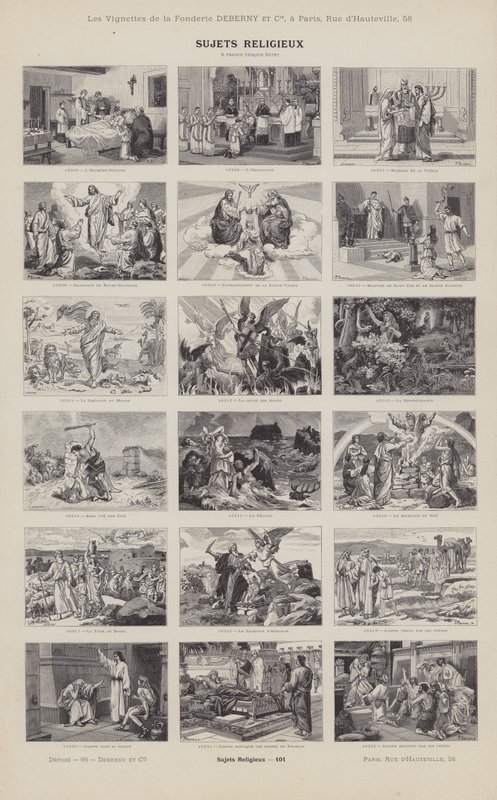 Religieuze onderwerpen (gravure) door French School