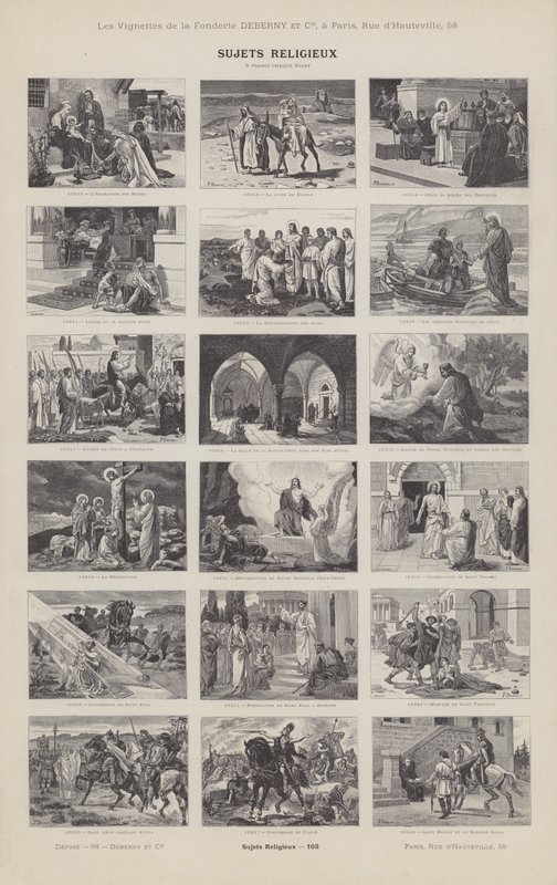 Religieuze onderwerpen (gravure) door French School