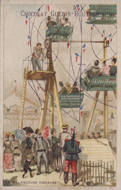 Zweefmolen op een kermis door French School