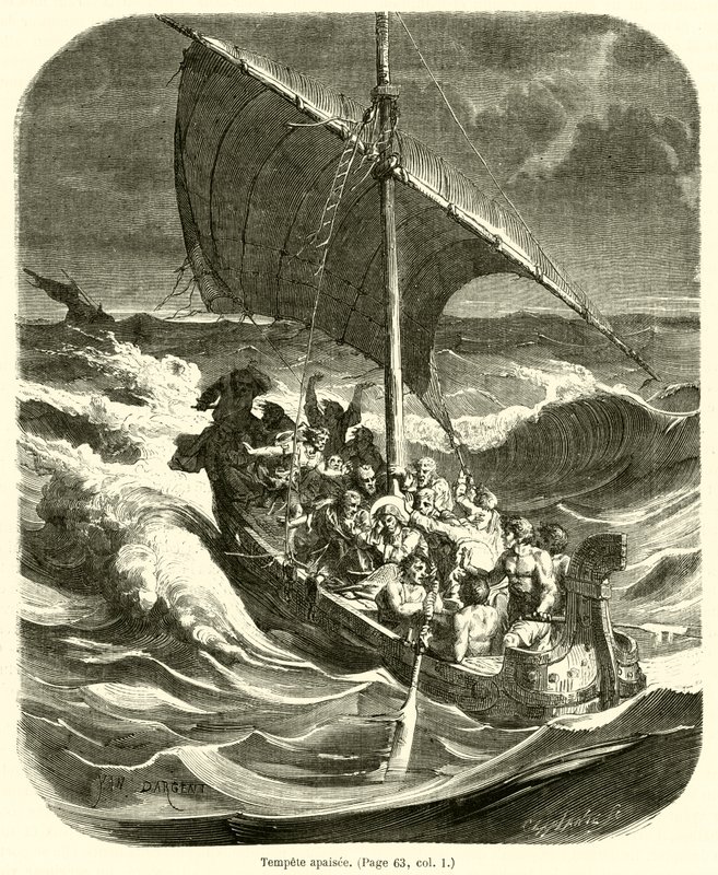 Tempete apaisee (gravure) door French School