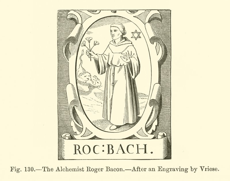 De Alchemist Roger Bacon (gravure) door French School